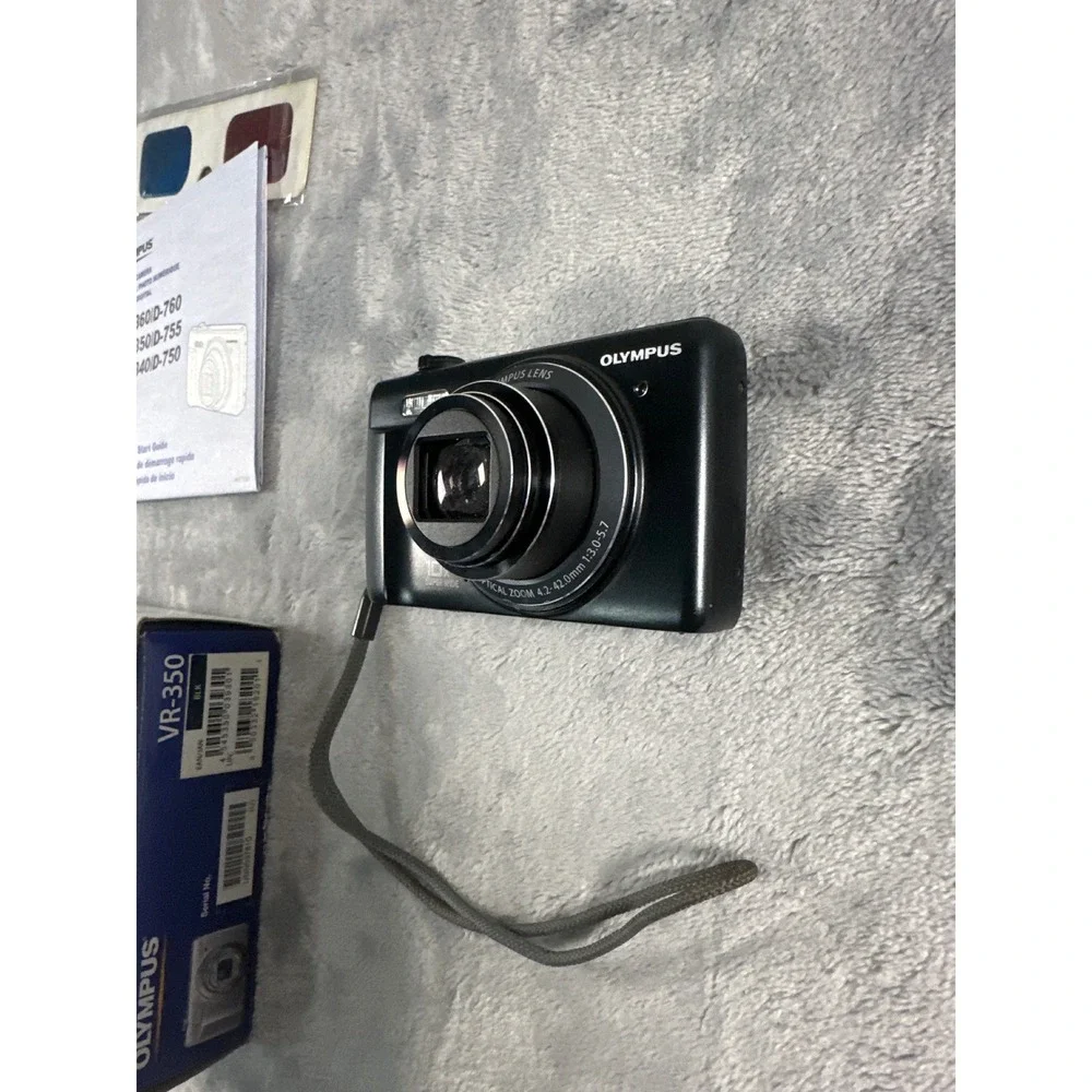 Olympus VR-350 Black 16MP Digital Camera 10x Optical Zoom Bundle with Box Case